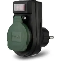 REV Adapter w. switch IP44 black-green