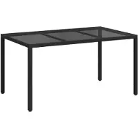 vidaXL Gartentisch Schwarz 150 x 90 x 75 cm Poly-Rattan