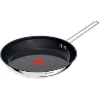 Tefal Bratpfanne "Nordica, beschichtete Pfanne Induktion, Thermo-Signal-Technologie" Edelstahl minimalistisches Design, robuster Griff, geeignet für alle Herdarten