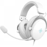Deltaco Headset Gaming Proteinleder,3,5-mm-Anschluss weiss