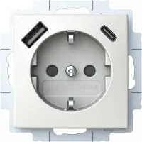Busch-Jaeger SCHUKO/USB-Steckdose, USB-A+C balance SI, alpinweiß, 1 Stk.