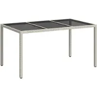vidaXL Gartentisch Weiß 150 x 90 x 75 cm Poly-Rattan