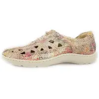 Waldlaufer Henni 496003-264 Damen Halbschuh, Rosa, Leder, Wechselfußbett - Damenschuhe Bequeme Schnürschuhe, Mehrfarbig, leder (summer)