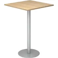 Bümö Stehtisch eckig STH - Gestell: Silber, Nachbildung: Eiche