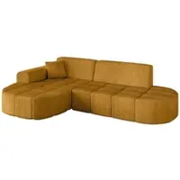 ALTDECOR Ecksofa in L-Form Livo-L1 - 252x173x79,5 cm Senfgelb - Corner Sofa Bett Eckcouch Couch Wohnlandschaft Cauchsofa