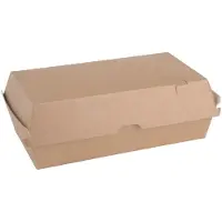Gastronoble Fiesta Compostable Kompostierbare Menüboxen Mit Klappdeckel Aus Kraftpapier Groß 204Mm (100 Stück)