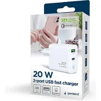 Gembird USB-Ladegerät 2-Port 20W mit LED-Anzeige Typ C + A
