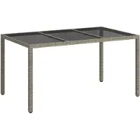 vidaXL Gartentisch Grau 150 x 90 x 75 cm Poly-Rattan