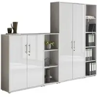 Mid.You Aktenschrank Office Edition Sw Set 4 Grau/Weiß