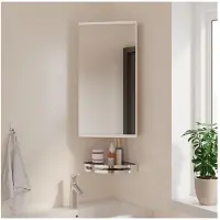 vidaXL Eck-Spiegelschrank Weiß 30x24x60 cm