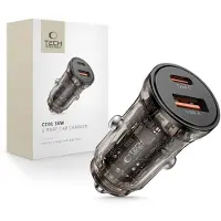 Tech-Protect Cc01 2-Port Autoladegerät Pd30W/Qc3.0 Schwarz