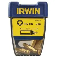Irwin Tools 10 Puntas destornillador Titanio Pozidriv2 1/4"