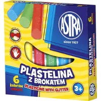 Astra Plastilin mit Glitzer, 6 Farben