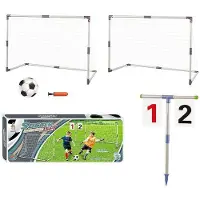 Adar Kinder Fußball-Set mit 2 Klapptoren, Ball und Pumpe, 66x25x5,5cm