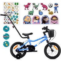 Sun baby LOOFI Kinderfahrrad 14 Zoll, leichtes Aluminium Fahrrad 6,6 kg für Kinder ab 3 Jahre, mit Stützrädern, Korb, Klingel, Jungen und Mädchen