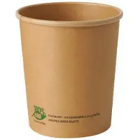 Papstar Suppenbecher pure, 940 ml, Ø 115 x 130 mm, 25 Stk., Frischfaser-Karton, kompostierbar, braun