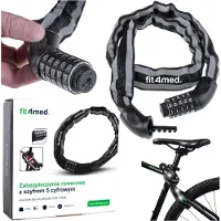 Fit4Med | Kettenverschluss - Schwarz - 90 Cm X 6 Mm - Diebstahlschutz - Reflektierende Elemente