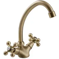 Kuchinox Retro-Küchenarmatur aus antikem Messing Stilo