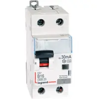 Legrand 410965 DX3 FI/LS-Schalter B-Charakteristik, 16A, 1P+N, 6kA, 30mA, Typ A, 230VAC, 2TE