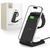 Tech-Protect Qi15W-A36 3In1 Drahtloses Ladegerät für Apple Schwarz