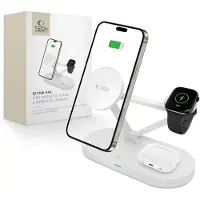 Tech-Protect Qi15W-A41 3In1 Magnetisches Magsafe Wireless Ladegerät Weiß