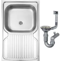 Deante Einzelbecken Aufsatzspüle 80x50 cm Dekor mit Siphon Apollo