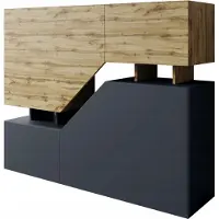 Mirjan 24 Kommode Ceelias, Modern Wohnzimmer Sideboard mit Türen, Industrial Highboard (Farbe: Wotan / Anthrazit)