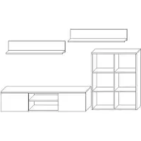 Per la vita Wohnwand Oslo Kaschmir, Modern Schrankwand, Wohnzimmerschrank mit Hängeschrank, Sideboard und Wandregal, Wohnzimmer
