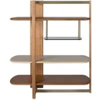 AC ANGEL CERDÁ Angel Cerdá Linkes rechteckiges Regal aus hellem Nussbaumholz und Holz in Greige-Farbe | Gr.: onesize