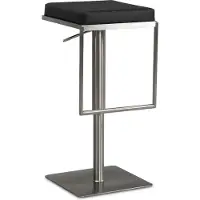 Wohnling Barhocker Schwarz Kunstleder Edelstahl Barstuhl Modern Tresenstuhl Drehbar Gepolstert Bistrohocker Metall Hoch Thekenhocker Höhenverstellbar