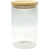 Fackelmann Nature 1,15 l Vorratsbehälter aus Glas mit Bambusdeckel