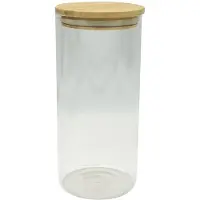 Fackelmann Nature 2 Liter Vorratsdose aus Glas mit Bambusdeckel