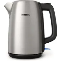 Philips Wasserkocher Viva Collection, 1.7 L, Leuchtanzeige, Klappdeckel + Kontrollanzeige, Metall (HD9351/90)