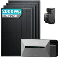 SolarMars Anker SOLIX Solarbank 2 E1600 Pro Balkonkraftwerk Speicher mit 500Wp Solarmodul Set - 2000Wp ‚Äì 4 Module üî• / Ohne Erweiterungsakku / Ohne HAL