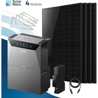 SolarMars Anker SOLIX Solarbank 4 E5000 Pro Balkonkraftwerk Speicher mit 500W Solarmodul Set - 2000Wp ‚Äì 4 Module üî• / 1x BP5000 / Flachdach