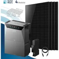 SolarMars Anker SOLIX Solarbank 4 E5000 Pro Balkonkraftwerk Speicher mit 500W Solarmodul Set - 2000Wp ‚Äì 4 Module üî• / 1x BP5000 / Ziegeldach