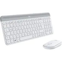 Logitech MK470 Slim Combo Kabelloses Tastatur-Maus-Set, 2.4 GHz Verbindung via Nano-USB-Empfänger, 10m Reichweite, 18-Monate Batterielaufzeit, PC/Laptop, Deutsches QWERTZ-Layout - Weiß