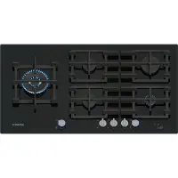 Siemens iQ700 ER9A6SH40, Schwarz, Integriert, 90 cm, Gaskochfeld, Gehärtetes Glas, 5 Zone(n)