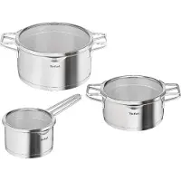 Tefal NORDICA 6-Teiliges Set Mit Stielkasserolle 16cm + Deckel Und Kochtöpfen 20/24cm + Deckel