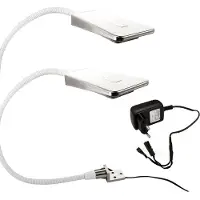 Sotech 2 x LED Bettleuchte Luminoso Weiß inkl. 1 x Netzteil Flexleuchte Leseleuchte Schwanenhalsleuchte