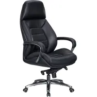 Amstyle Designer Bürostuhl Bezug Echtleder Schwarz Schreibtischstuhl bis 120 kg XXL Chefsessel höhenverstellbar Drehstuhl ergonomisch mit Armlehnen