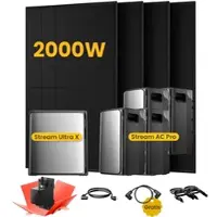 EcoFlow Stream Ultra X, All-in-One Speicher für Balkonkraftwerke, mit 4 x 500 Bifaziale Solarmodule, by Powerness - Stream Ultra X + 4 x Stream AC Pro | 11520Wh / Gratis Smart Meter / Standardversand