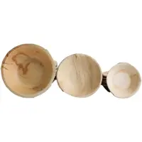 KOKA 30x Runde Schale aus Palmblatt Größe 12,5 cm