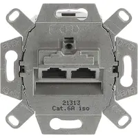 Busch-Jaeger 0218/12-101 UAE-Anschlussdose, RJ45, Cat. 6a iso, geschirmt 2 Steckbuchsen, 8/8-polig 2CKA000230A0411 021812101