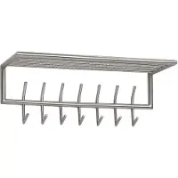 Wohnling Wandgarderobe Metall Silber 74,5x29x30 cm Flurgarderobe mit Ablage Hakenleiste Wandpaneel Stahl Garderobe Wand mit Hutablage Garderobenleiste