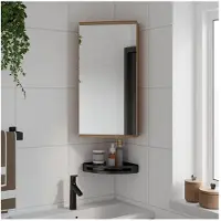 vidaXL Eck-Spiegelschrank Eichen-Optik 30x24x60 cm