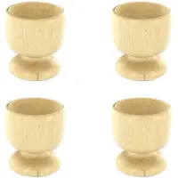 Fackelmann 4er Set Designer Eierbecher aus Holz Wood Edition