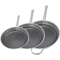Elo 3er-Set Induktionspfannen – – Relief Solutions – Edelstahl 18/10, ELODUR Select Antihaftbeschichtung – 24–28–32 cm