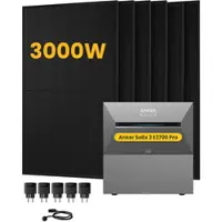 Anker SOLIX Solarbank 3 E2700 Pro, mit 6 x 500 Bifaziale Solarmodule, by Powerness - 5.4kWh / 5 x Smart Plug / Selbstabholung