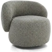 Beautysofa SESSEL Mao, Drehsessel mit runder Form, Hellgrau, Chenille-Stoff